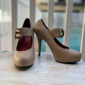 Madeline Girl Tan Beige Mary Jane Heel Size 8.5